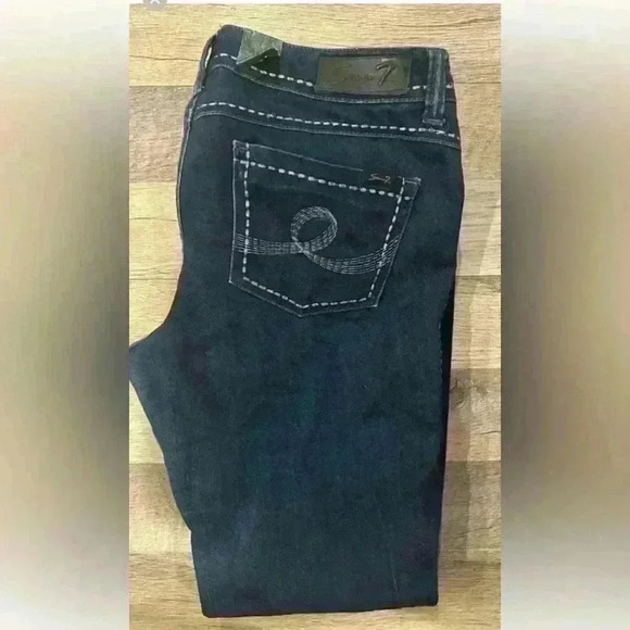 NWOT Seven7 Jeans Womens 4 Boot Cut Rocker Slim Low Rise Dark Wash Stretch Denim - Picture 1 of 11